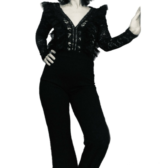 Revamped Black Lace Bodice Jumpsuit - Picture 2 of 7